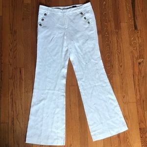 Anthro White linen pants